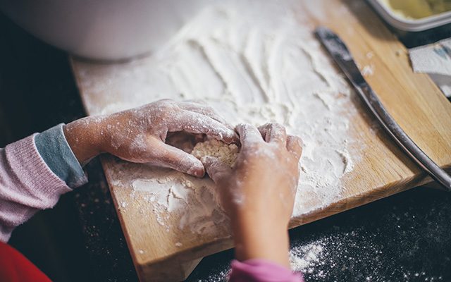 foster child making dough