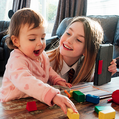 foster siblings playing together
