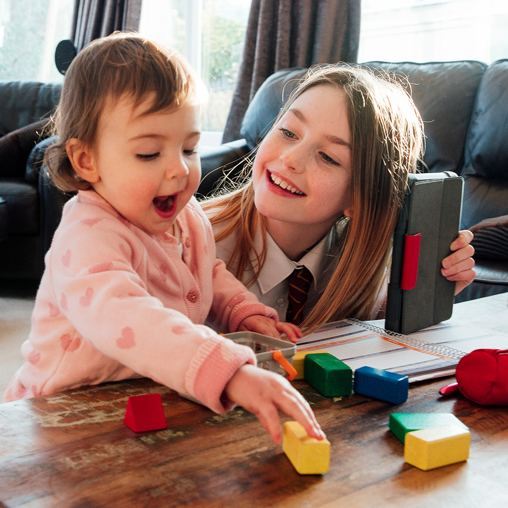 foster siblings playing together