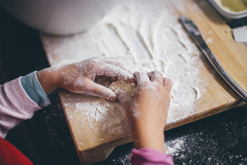 foster child making dough